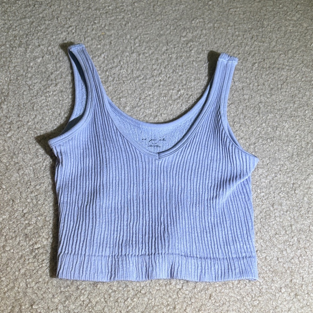 Urban Outfitters Light Blue Ribbed Tank Top